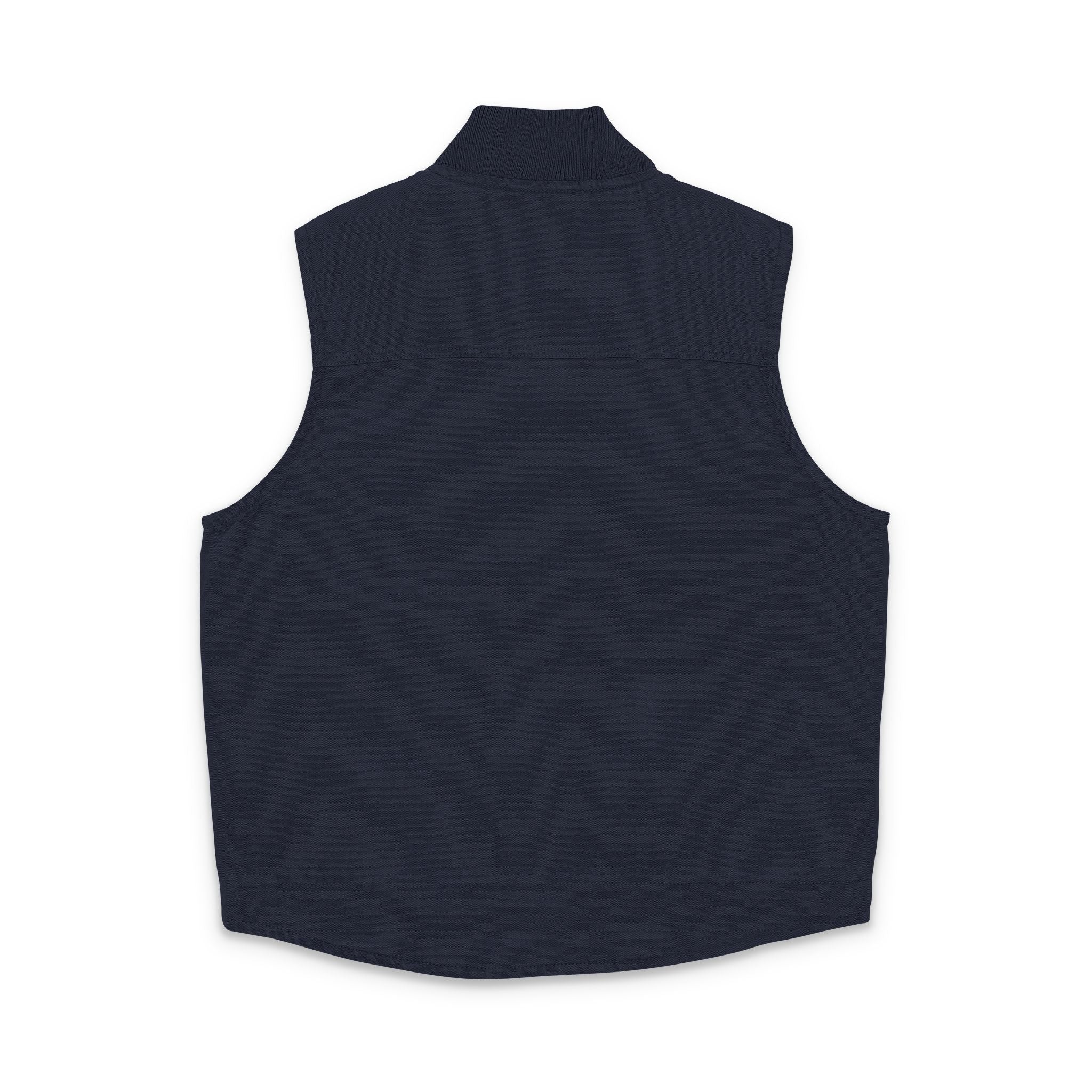 Washed Duck Cloth Work Vest – Embroidered Brown Utility Vest