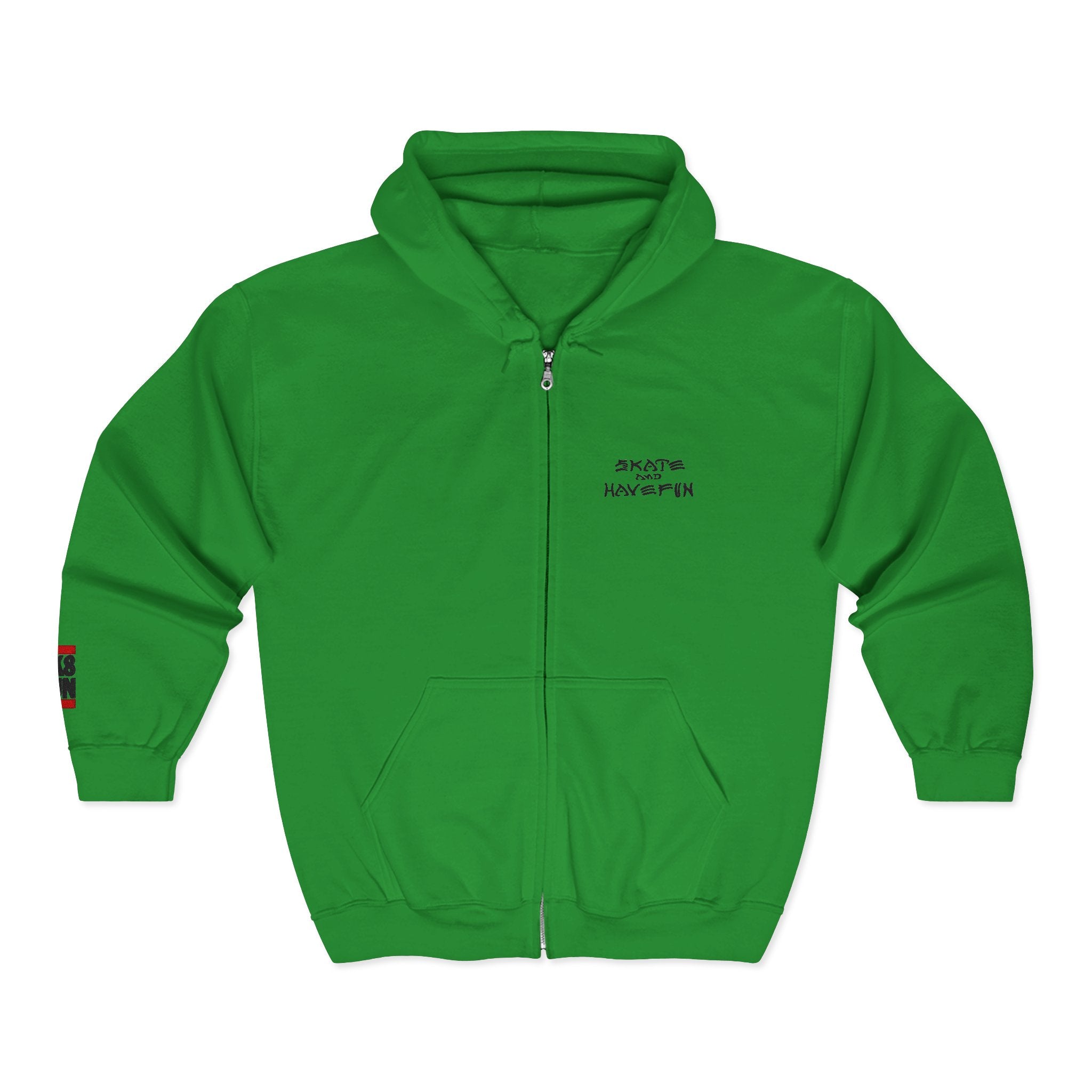 Skate Napkin Zip Hoodie — Minimal Skateboard Graphic Full-Zip Sweatshirt