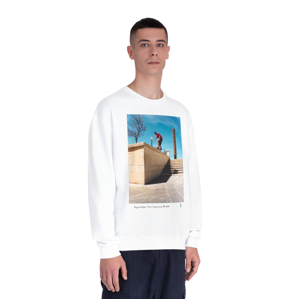 Skateboarding Photo Crewneck Sweatshirt — Urban Skateboarder Graphic