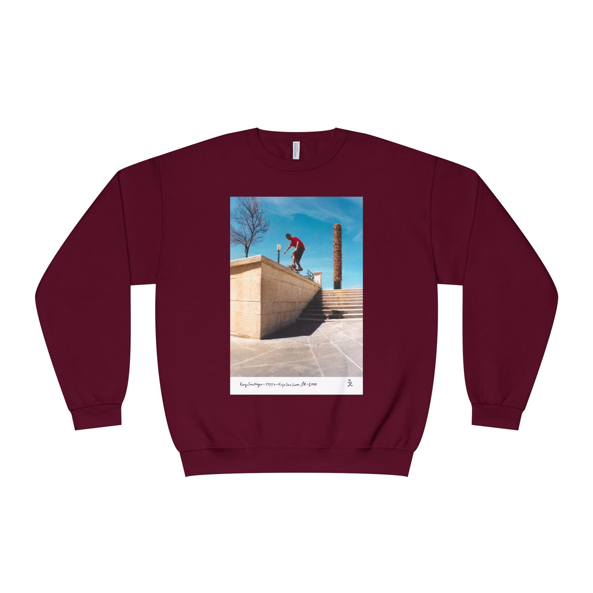 Skateboarding Photo Crewneck Sweatshirt — Urban Skateboarder Graphic