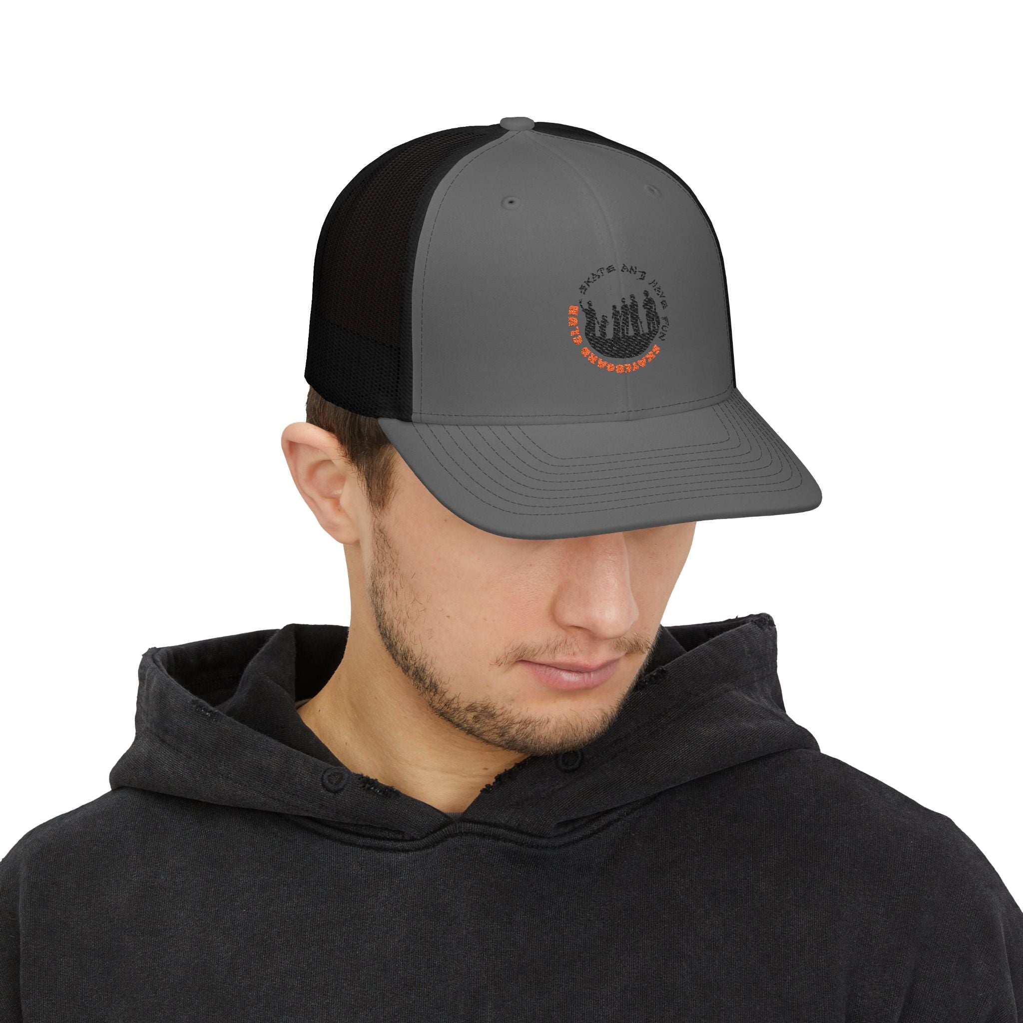 Trucker Cap — Happy Fall Y'all Pumpkin Patch Silhouette Snapback