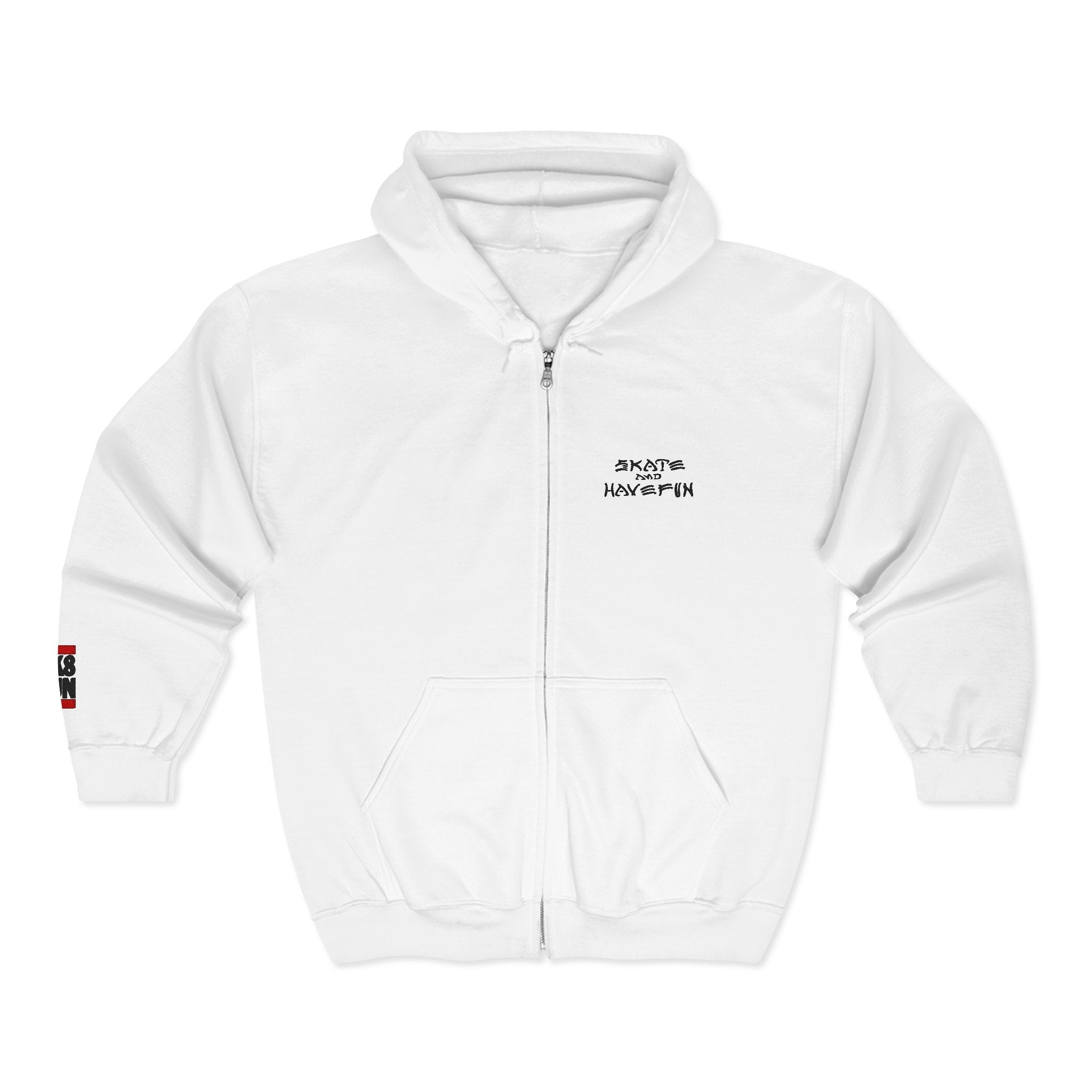Skate Napkin Zip Hoodie — Minimal Skateboard Graphic Full-Zip Sweatshirt