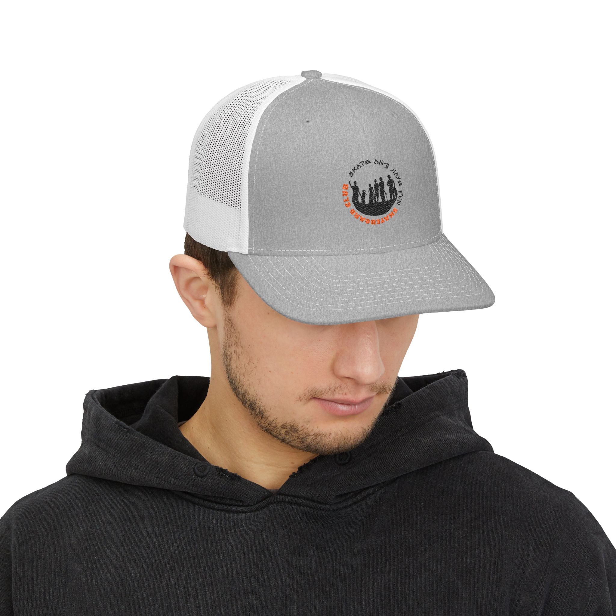 Trucker Cap — Happy Fall Y'all Pumpkin Patch Silhouette Snapback