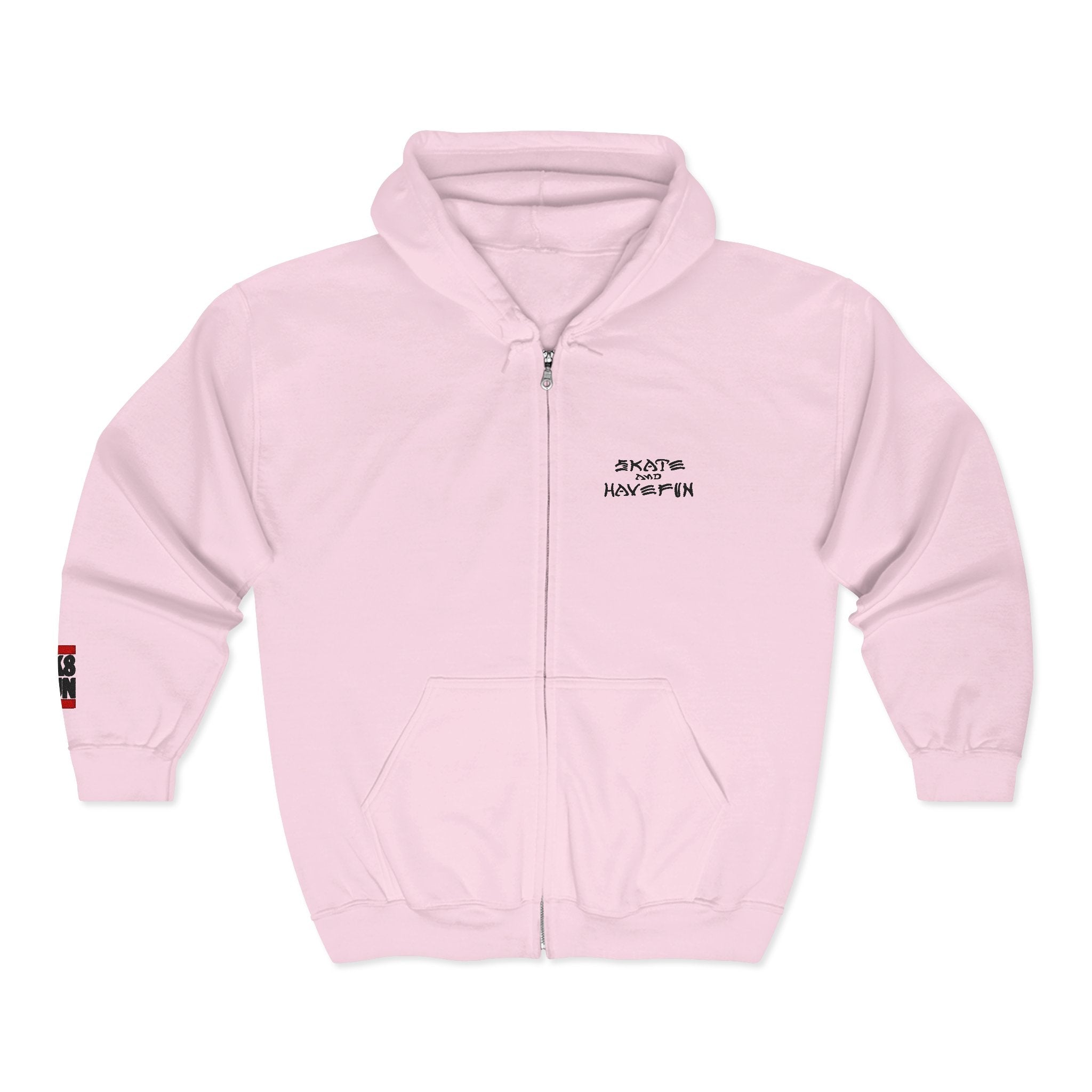 Skate Napkin Zip Hoodie — Minimal Skateboard Graphic Full-Zip Sweatshirt