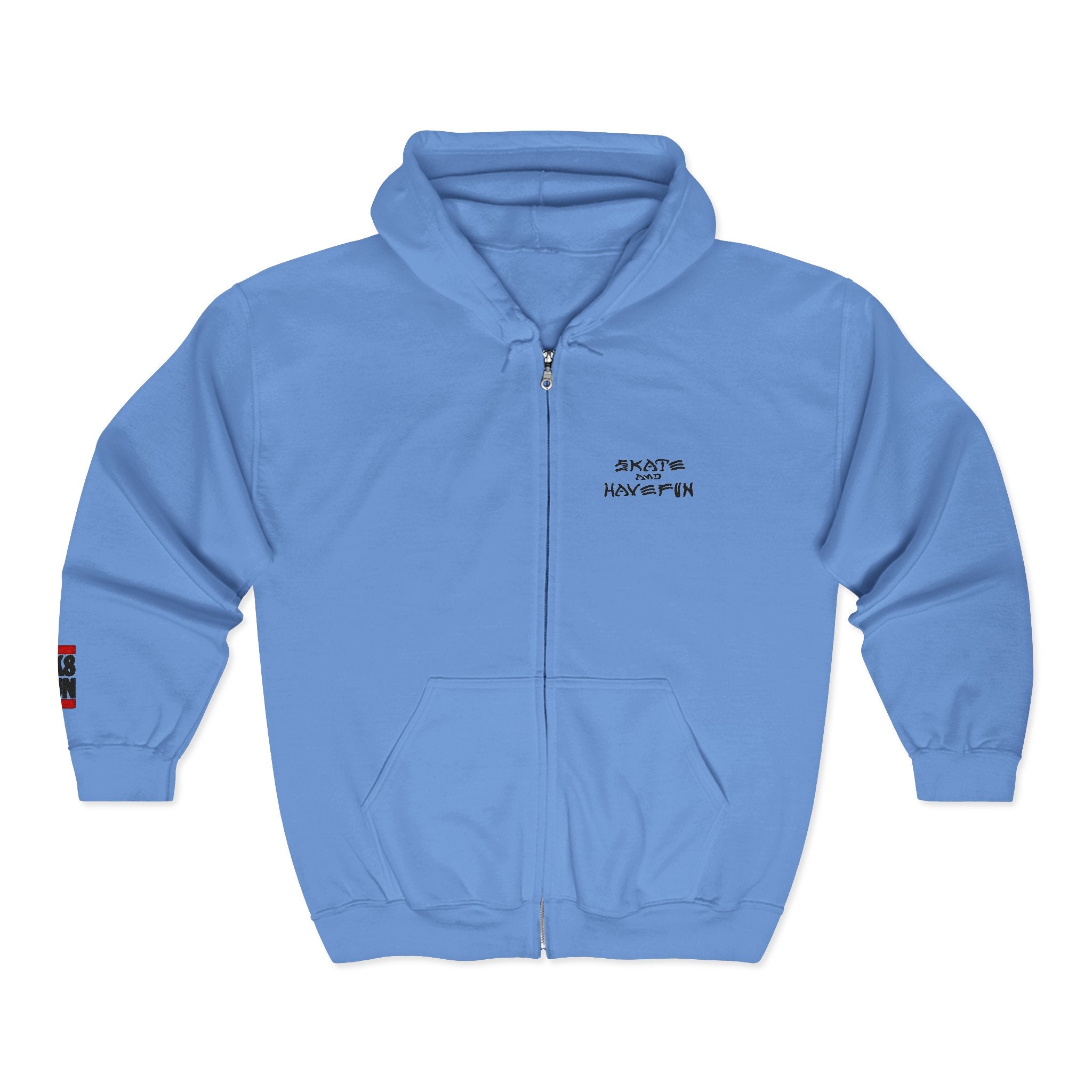 Skate Napkin Zip Hoodie — Minimal Skateboard Graphic Full-Zip Sweatshirt