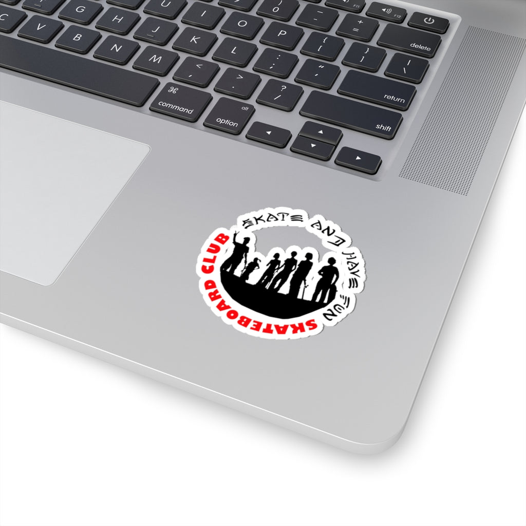 Skateboard Club Kiss-Cut Sticker — Skate and Have Fun Silhouette