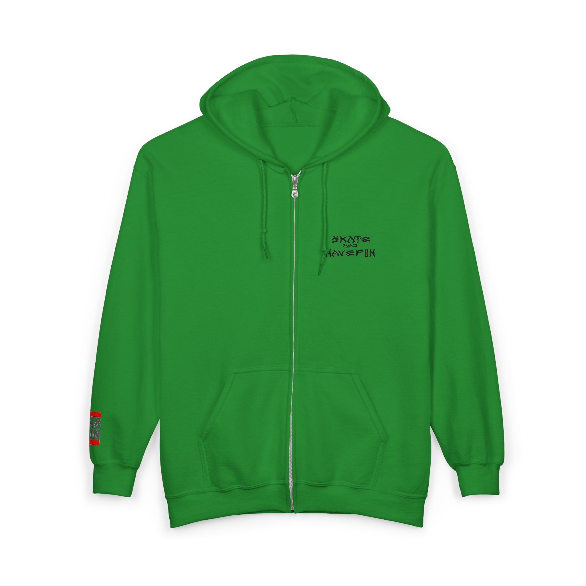 Skate Napkin Zip Hoodie — Minimal Skateboard Graphic Full-Zip Sweatshirt