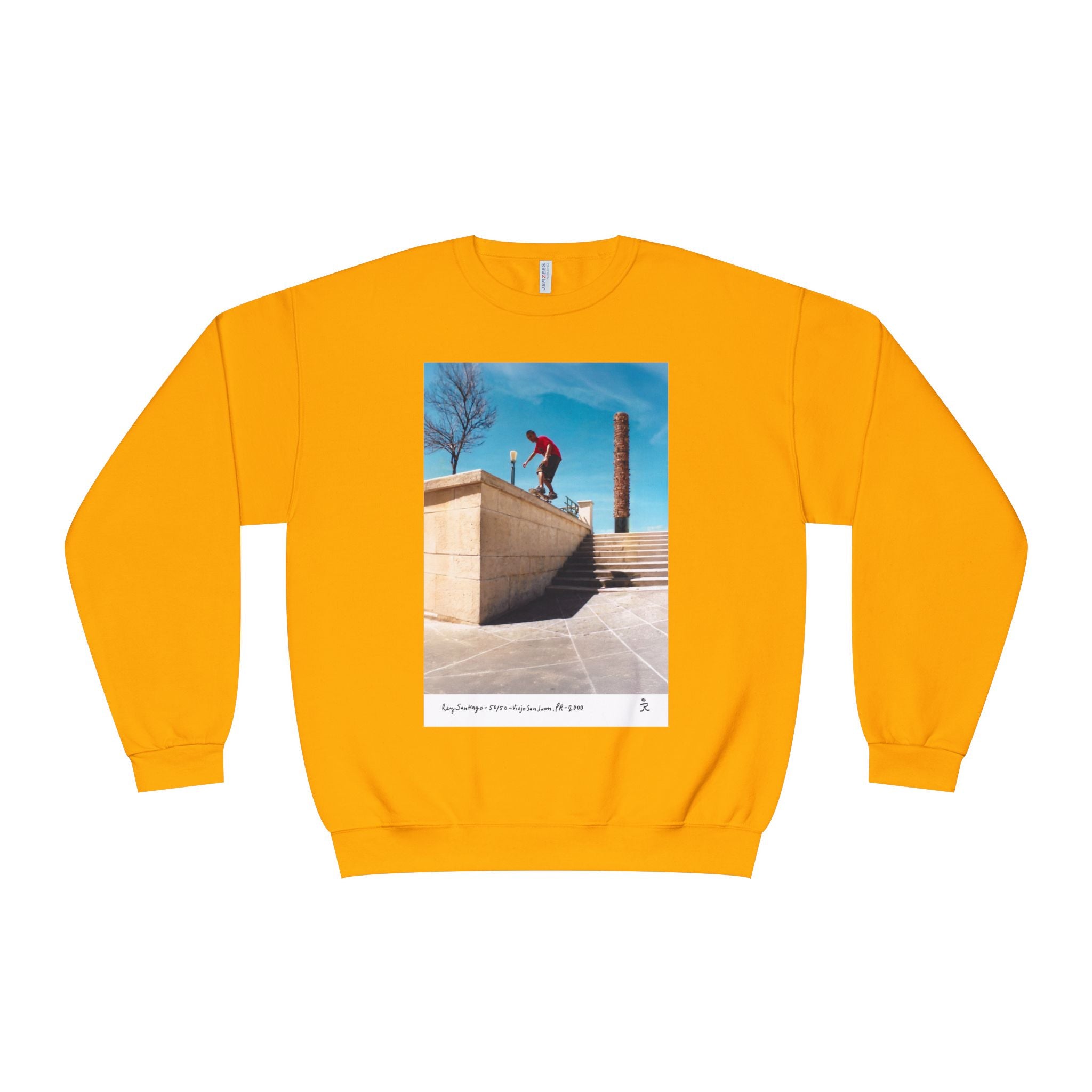 Skateboarding Photo Crewneck Sweatshirt — Urban Skateboarder Graphic