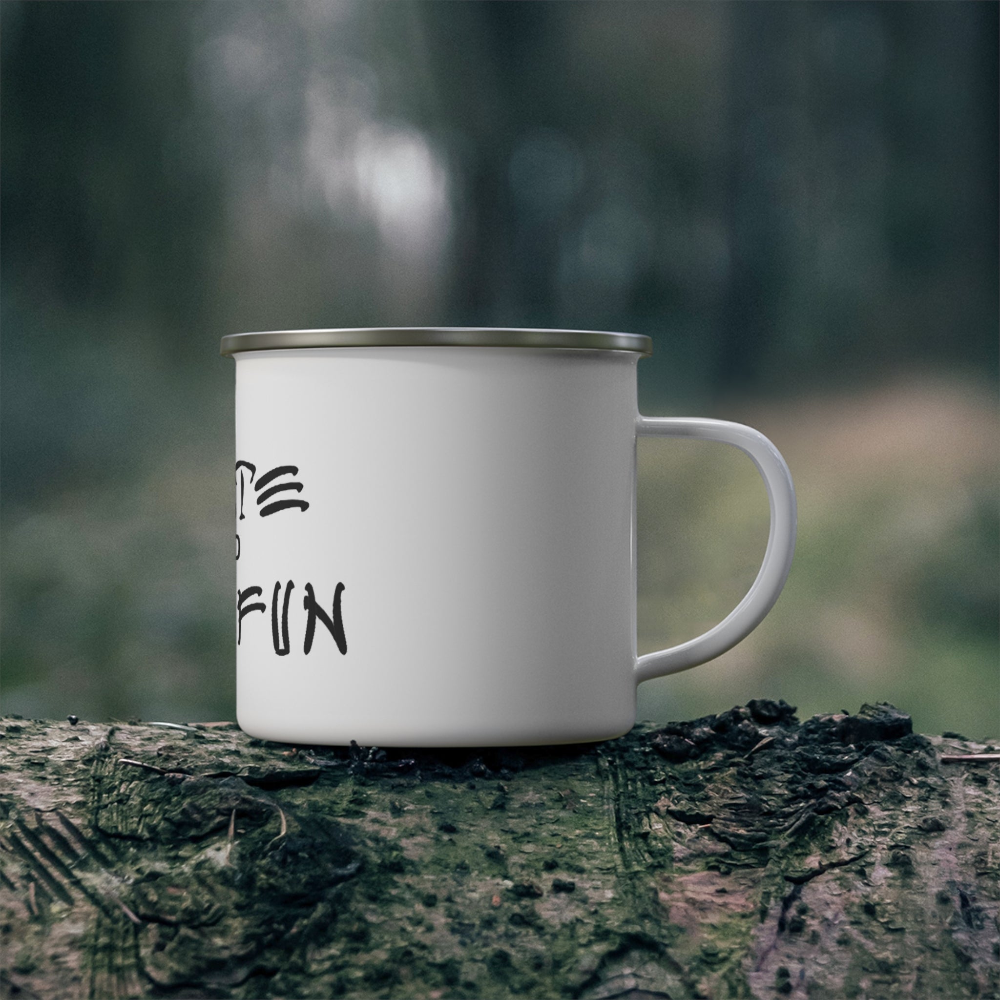 Enamel Camping Mug — "Skate and Have Fun" Retro Skateboard Coffee Cup