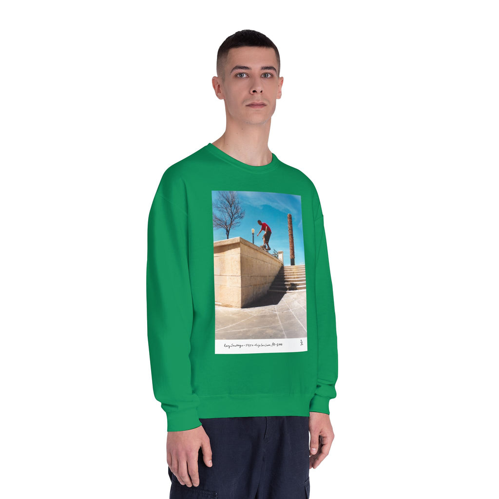 Skateboarding Photo Crewneck Sweatshirt — Urban Skateboarder Graphic
