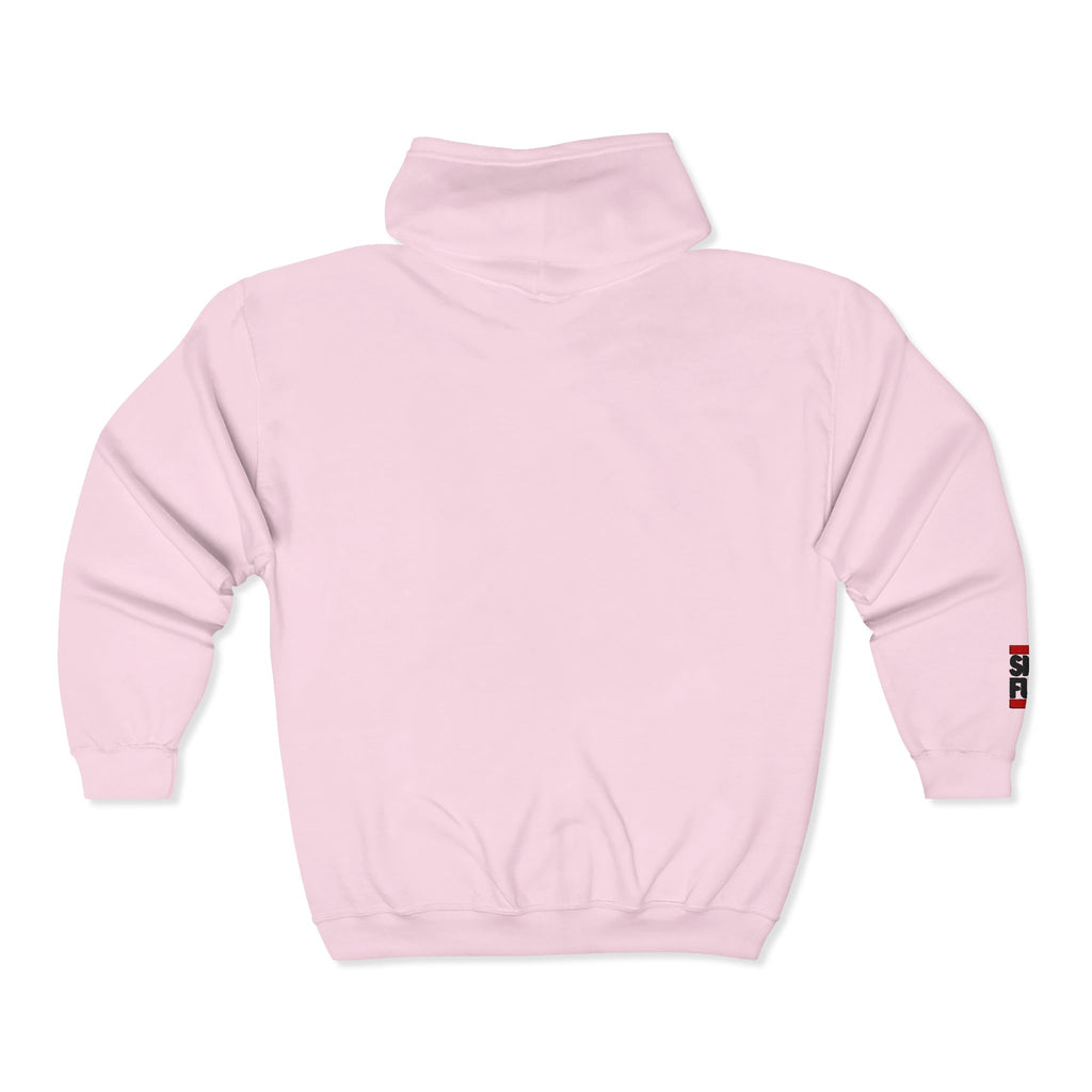 Skate Napkin Zip Hoodie — Minimal Skateboard Graphic Full-Zip Sweatshirt