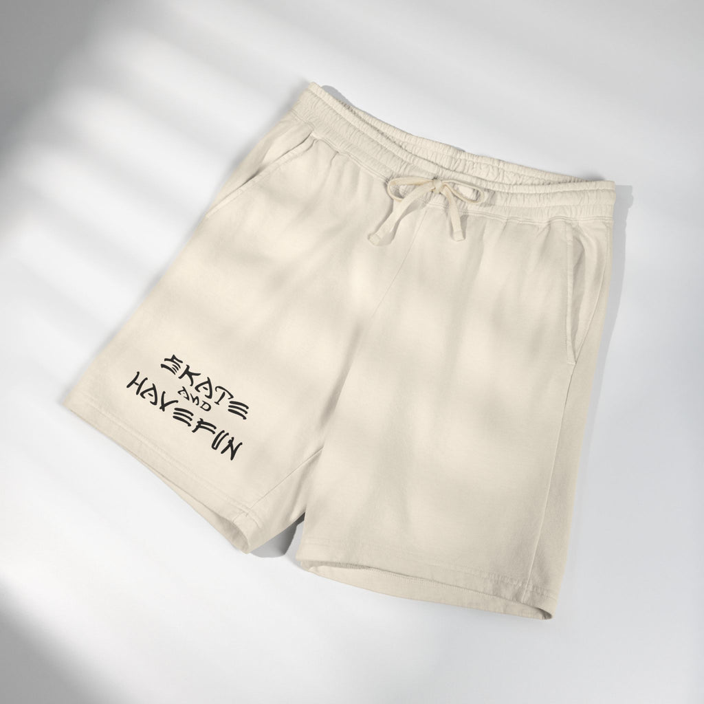 Skate and Have Fun Fleece Sweat Shorts — Garment-Dyed Lightweight Lounge Shorts