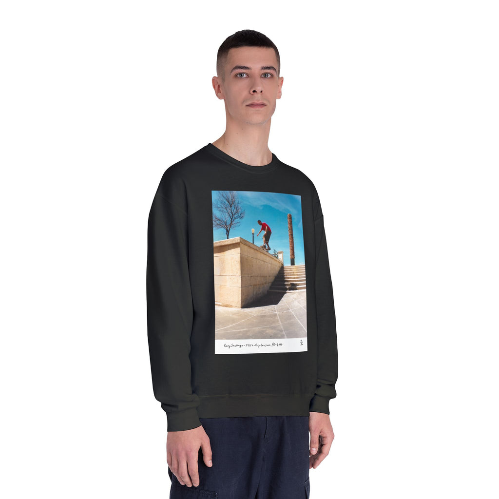 Skateboarding Photo Crewneck Sweatshirt — Urban Skateboarder Graphic