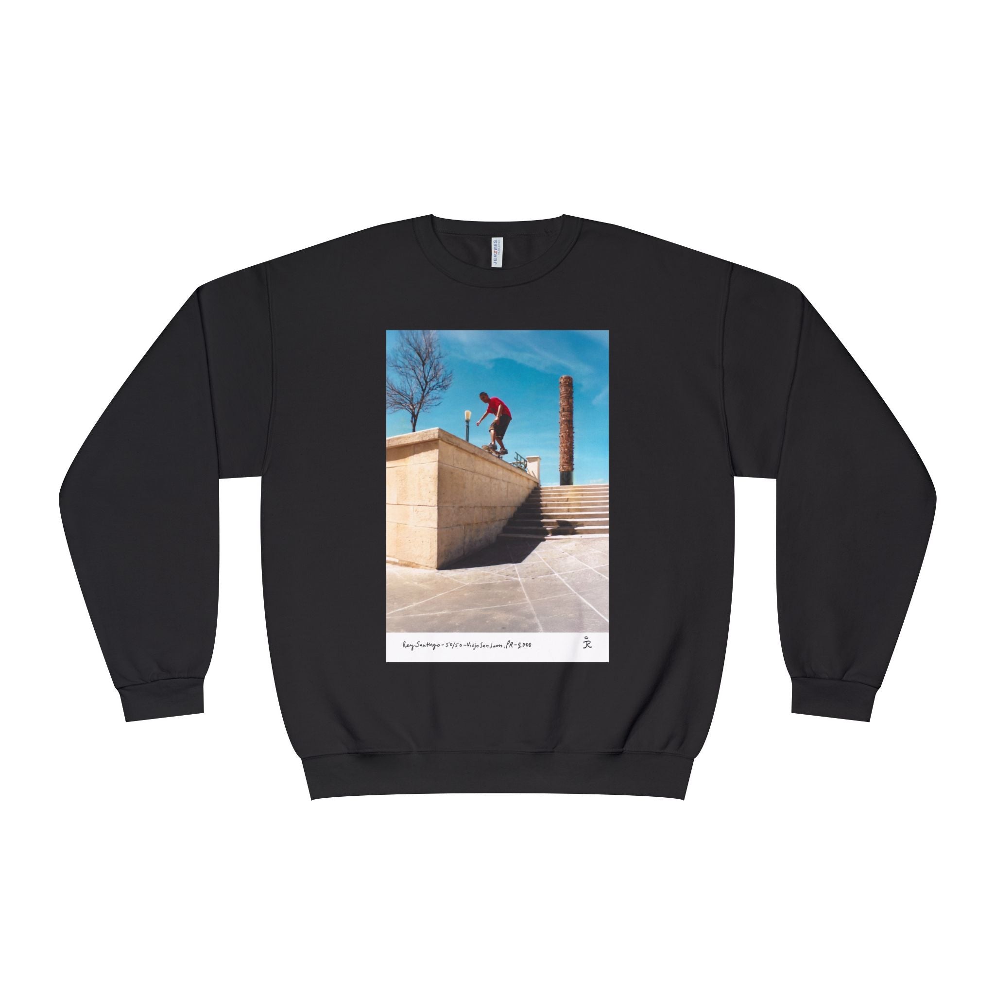 Skateboarding Photo Crewneck Sweatshirt — Urban Skateboarder Graphic