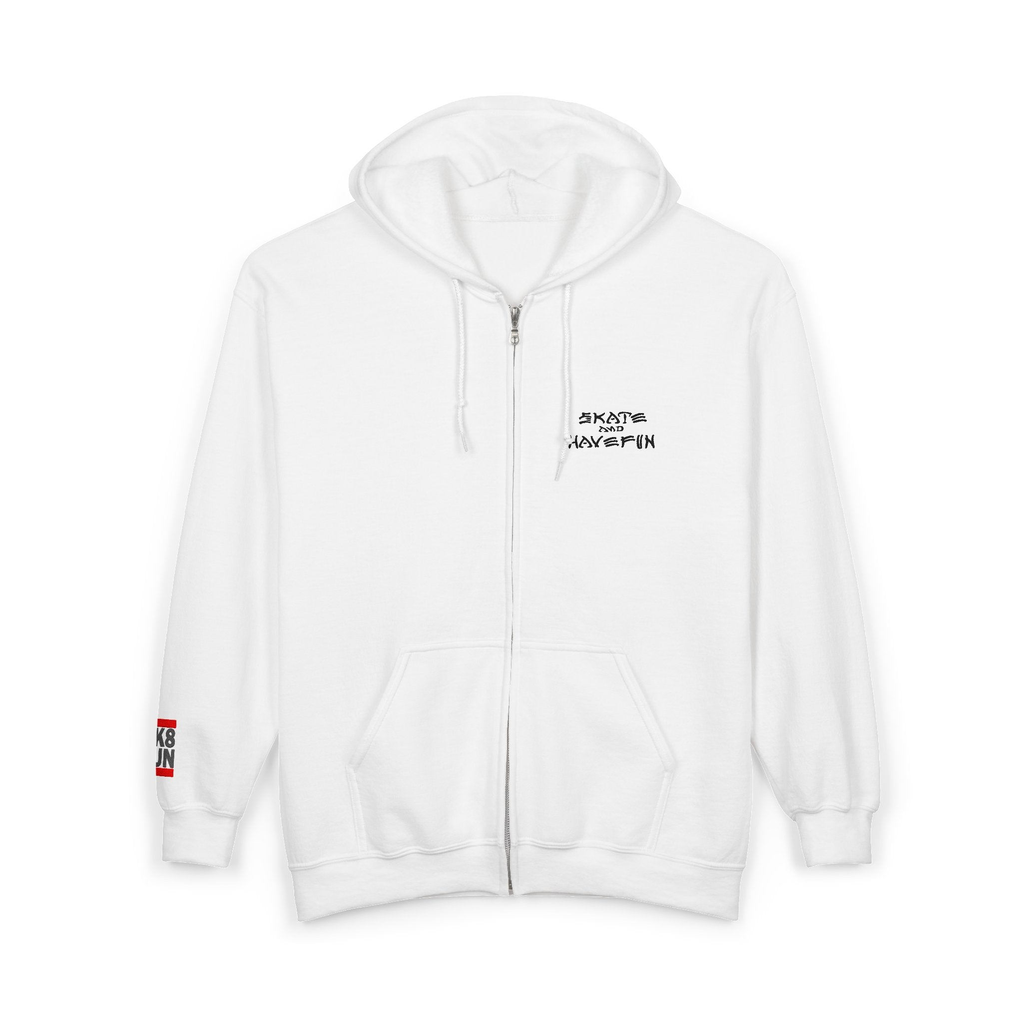 Skate Napkin Zip Hoodie — Minimal Skateboard Graphic Full-Zip Sweatshirt