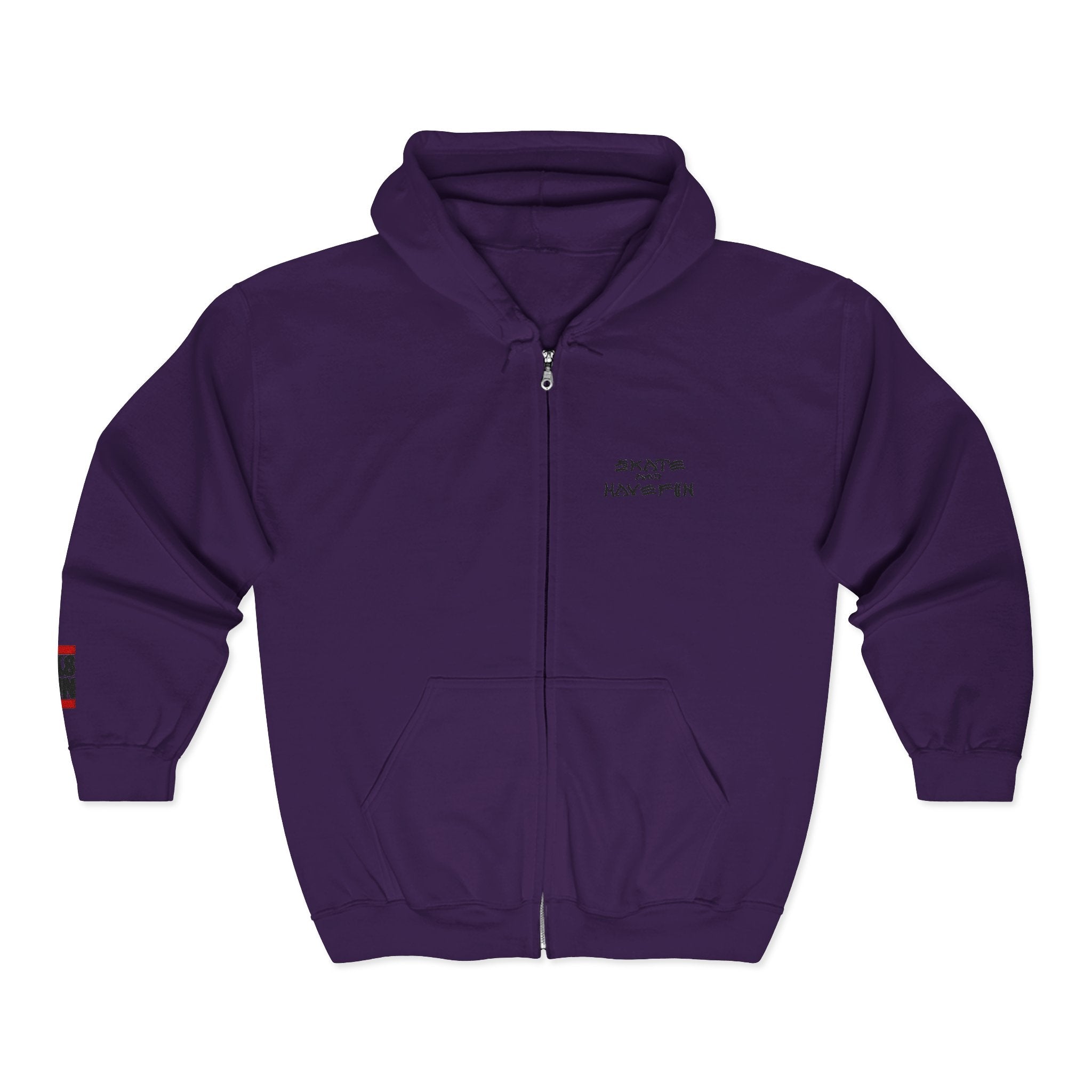 Skate Napkin Zip Hoodie — Minimal Skateboard Graphic Full-Zip Sweatshirt