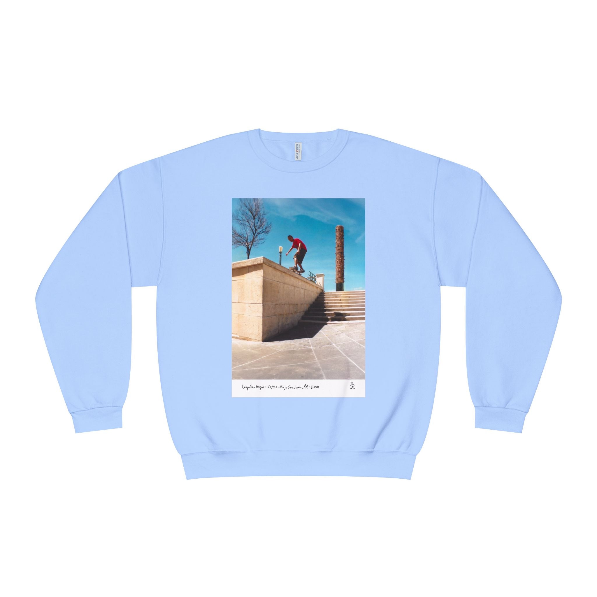 Skateboarding Photo Crewneck Sweatshirt — Urban Skateboarder Graphic