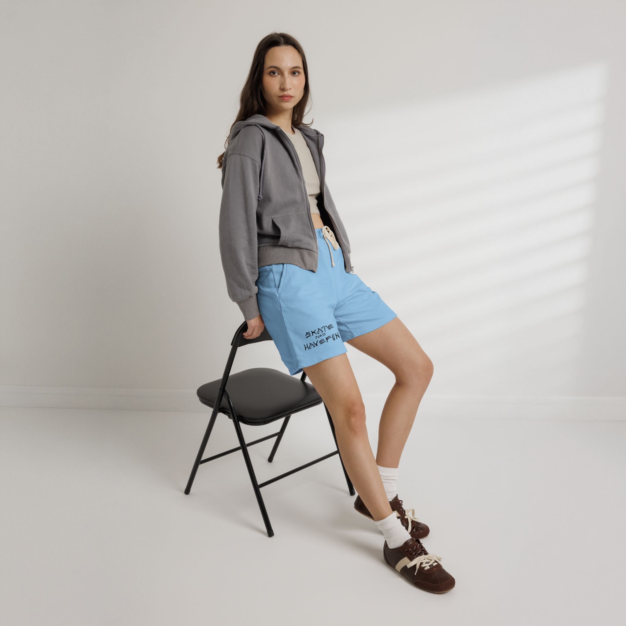 Skate and Have Fun Fleece Sweat Shorts — Garment-Dyed Lightweight Lounge Shorts