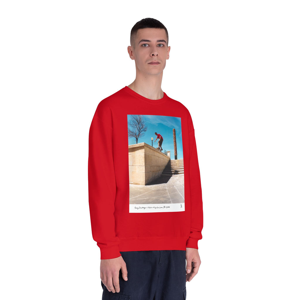 Skateboarding Photo Crewneck Sweatshirt — Urban Skateboarder Graphic