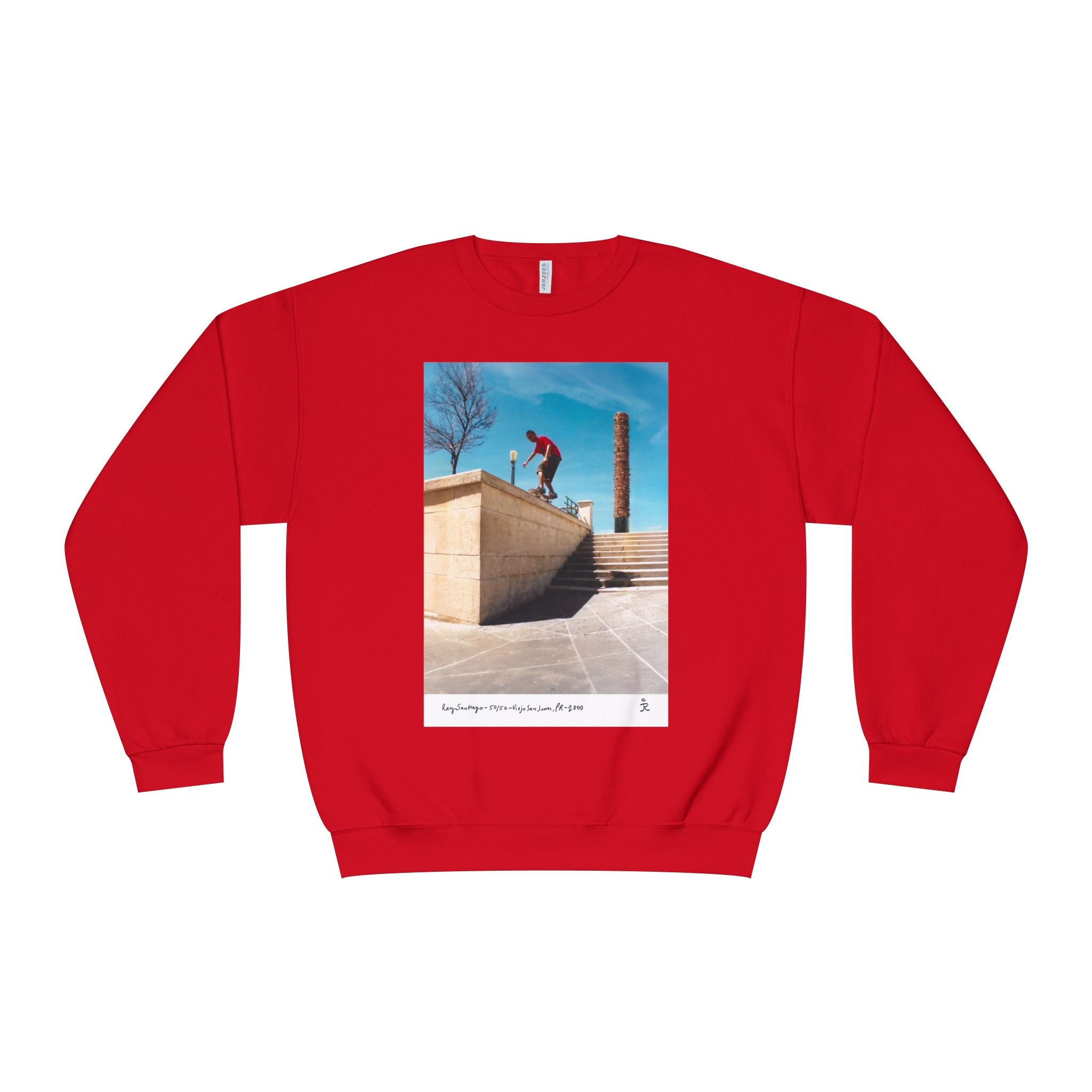 Skateboarding Photo Crewneck Sweatshirt — Urban Skateboarder Graphic