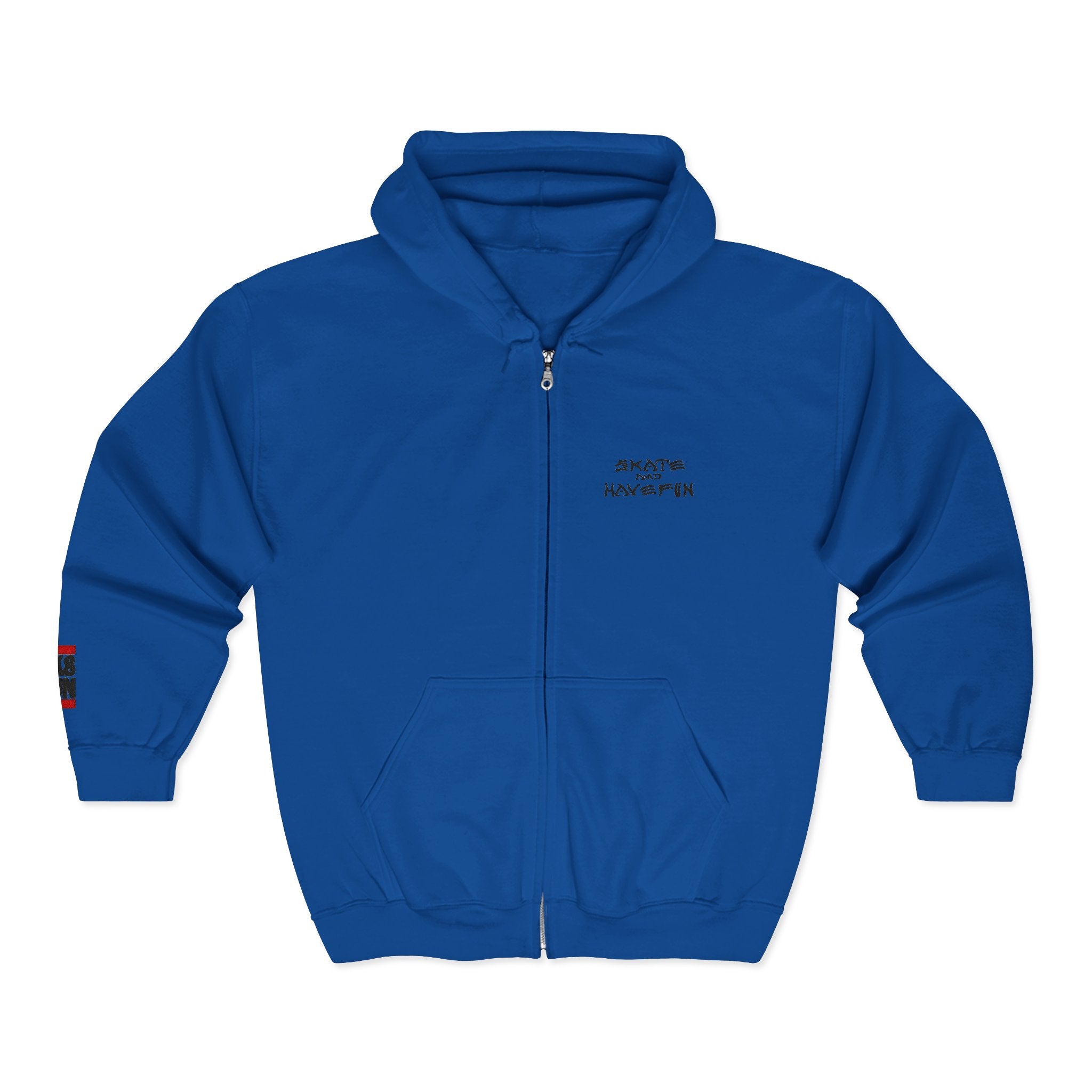 Skate Napkin Zip Hoodie — Minimal Skateboard Graphic Full-Zip Sweatshirt