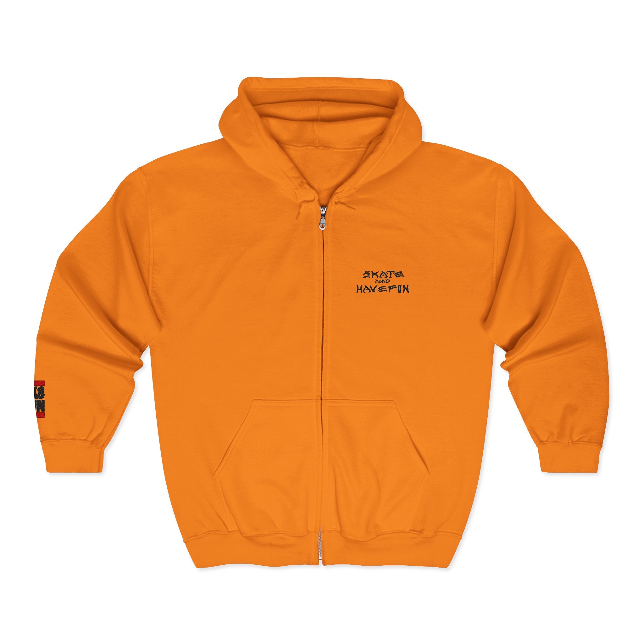 Skate Napkin Zip Hoodie — Minimal Skateboard Graphic Full-Zip Sweatshirt