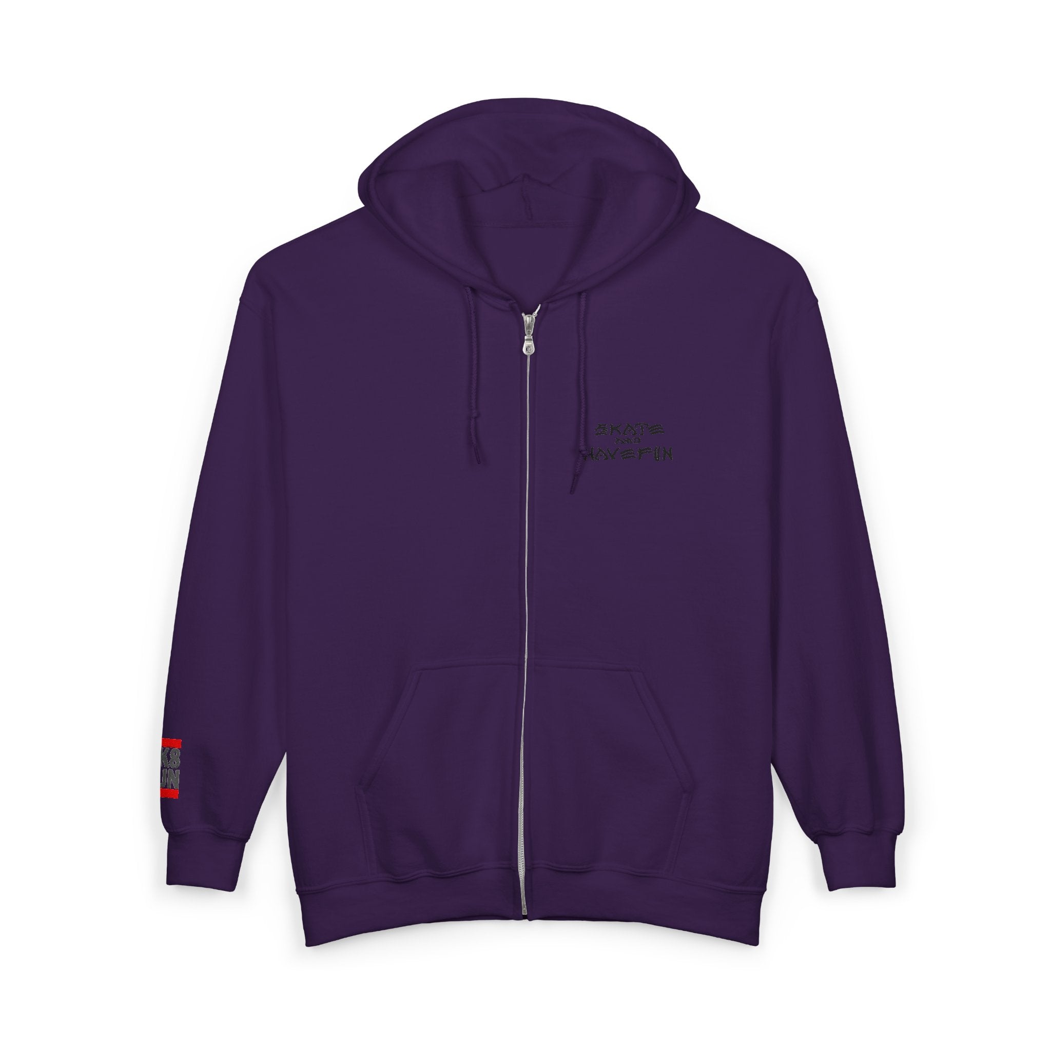 Skate Napkin Zip Hoodie — Minimal Skateboard Graphic Full-Zip Sweatshirt