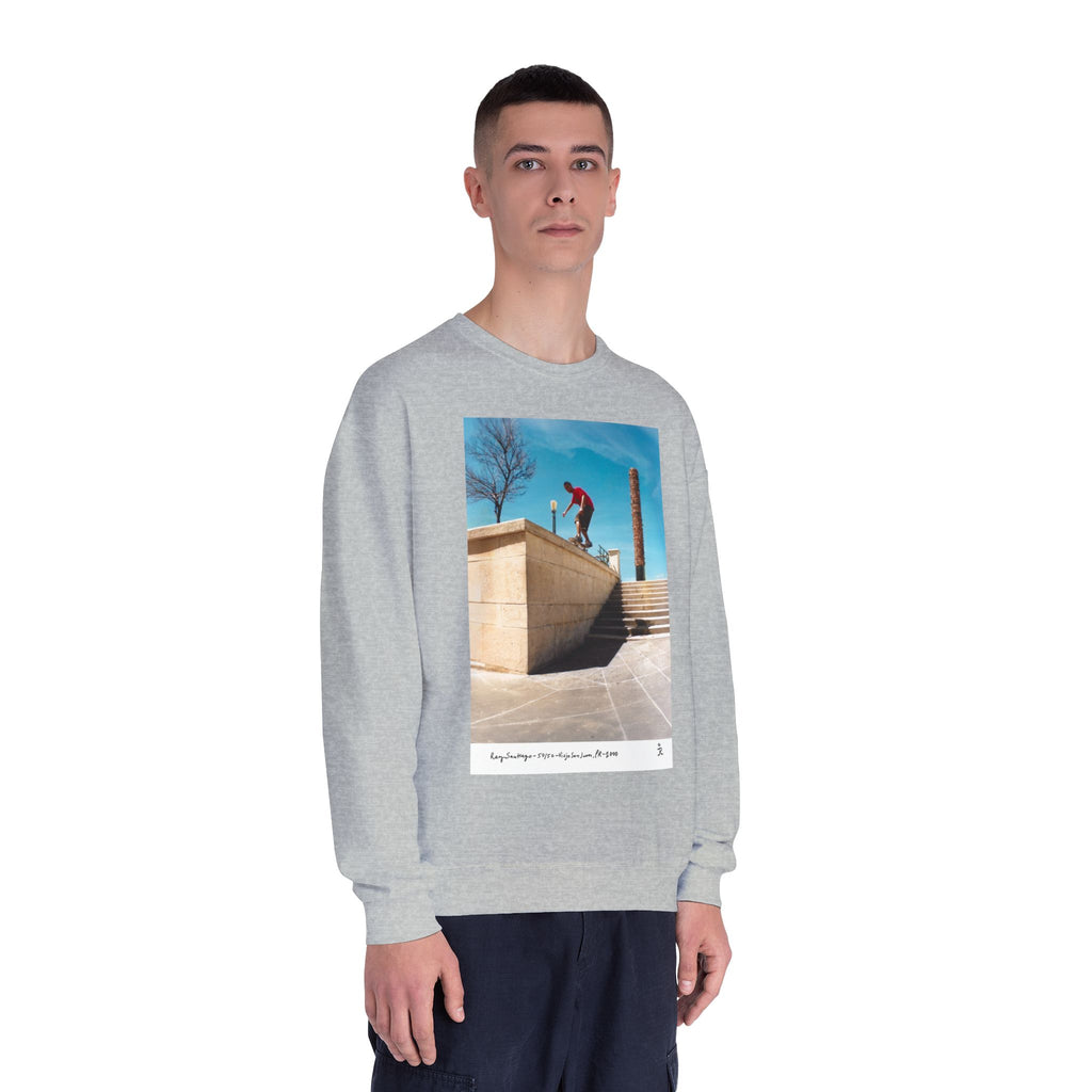 Skateboarding Photo Crewneck Sweatshirt — Urban Skateboarder Graphic