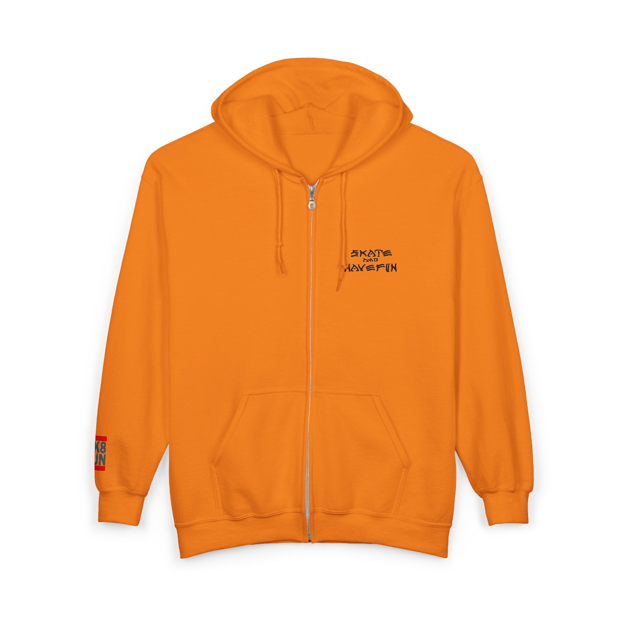Skate Napkin Zip Hoodie — Minimal Skateboard Graphic Full-Zip Sweatshirt