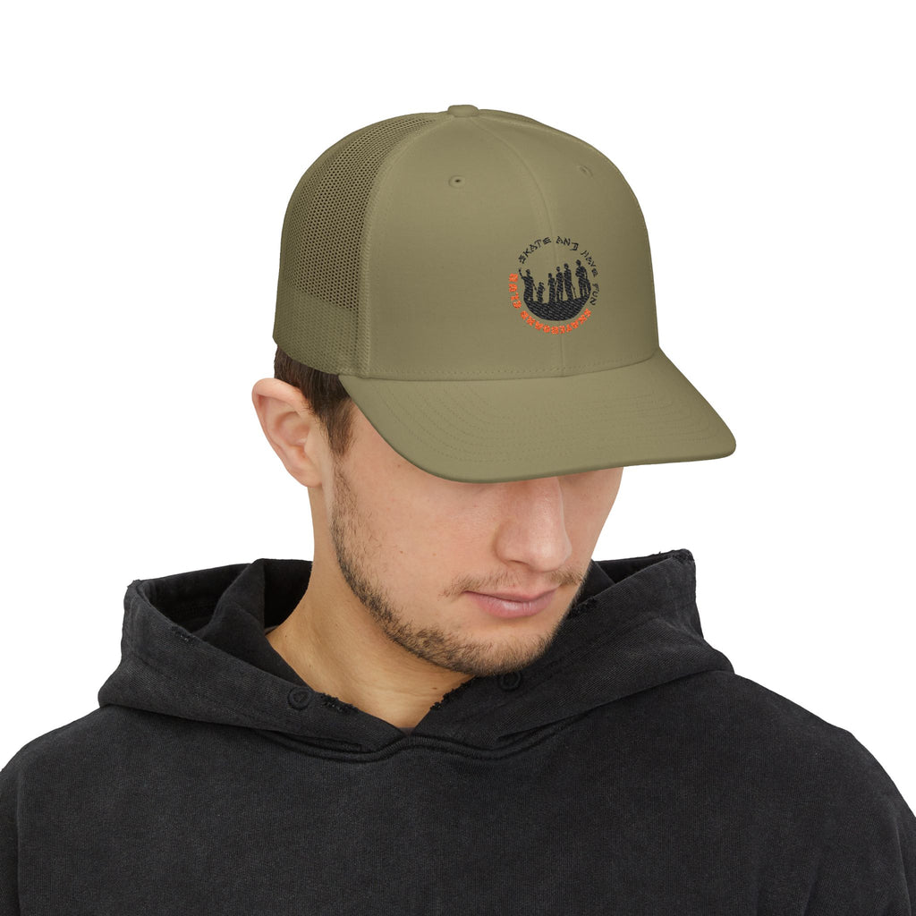 Trucker Cap — Happy Fall Y'all Pumpkin Patch Silhouette Snapback