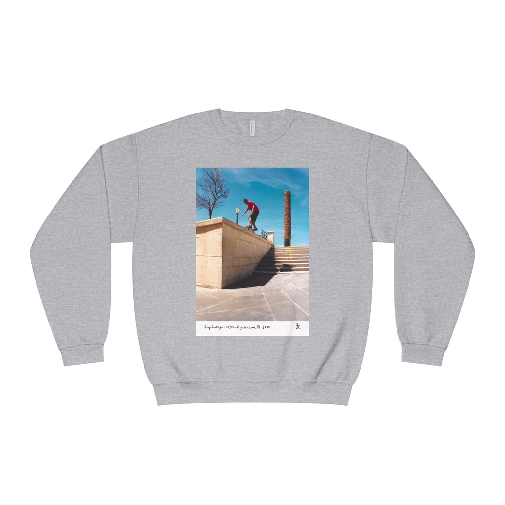 Skateboarding Photo Crewneck Sweatshirt — Urban Skateboarder Graphic
