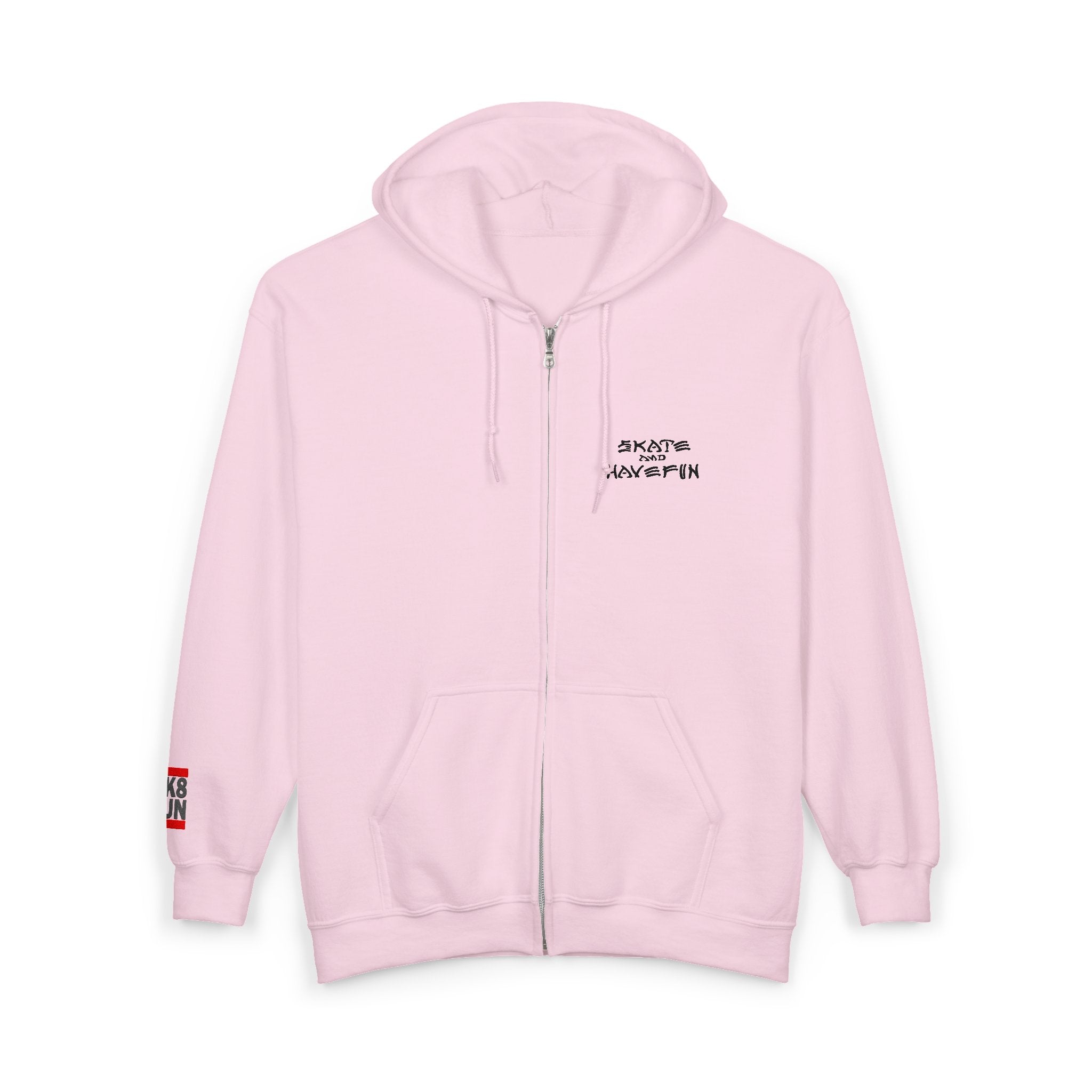 Skate Napkin Zip Hoodie — Minimal Skateboard Graphic Full-Zip Sweatshirt