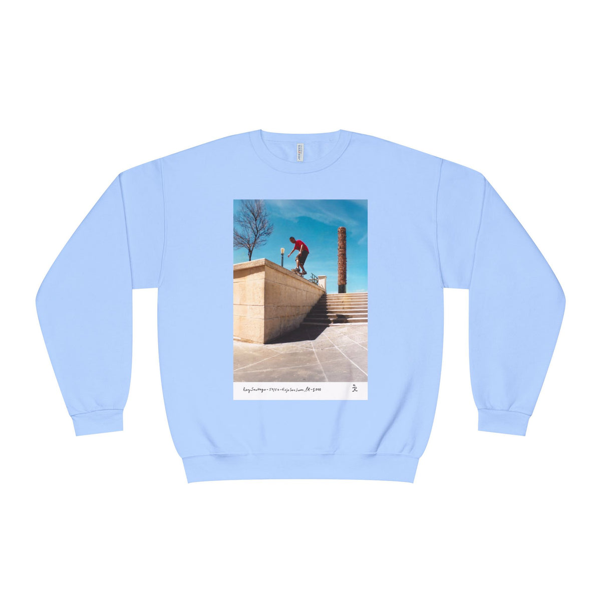 Skateboarding Photo Crewneck Sweatshirt — Urban Skateboarder Graphic
