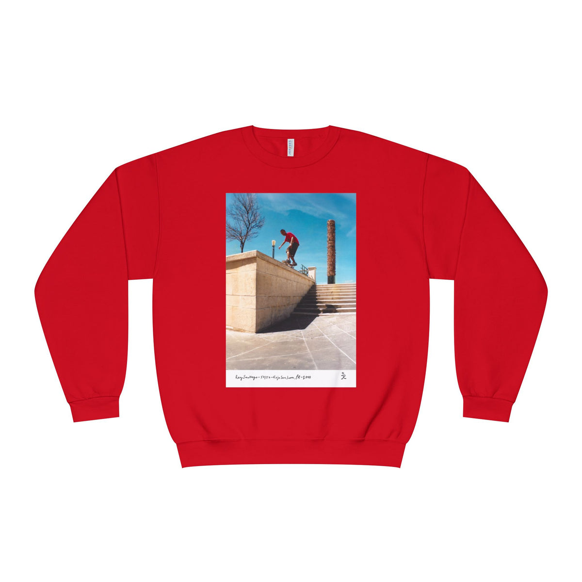 Skateboarding Photo Crewneck Sweatshirt — Urban Skateboarder Graphic