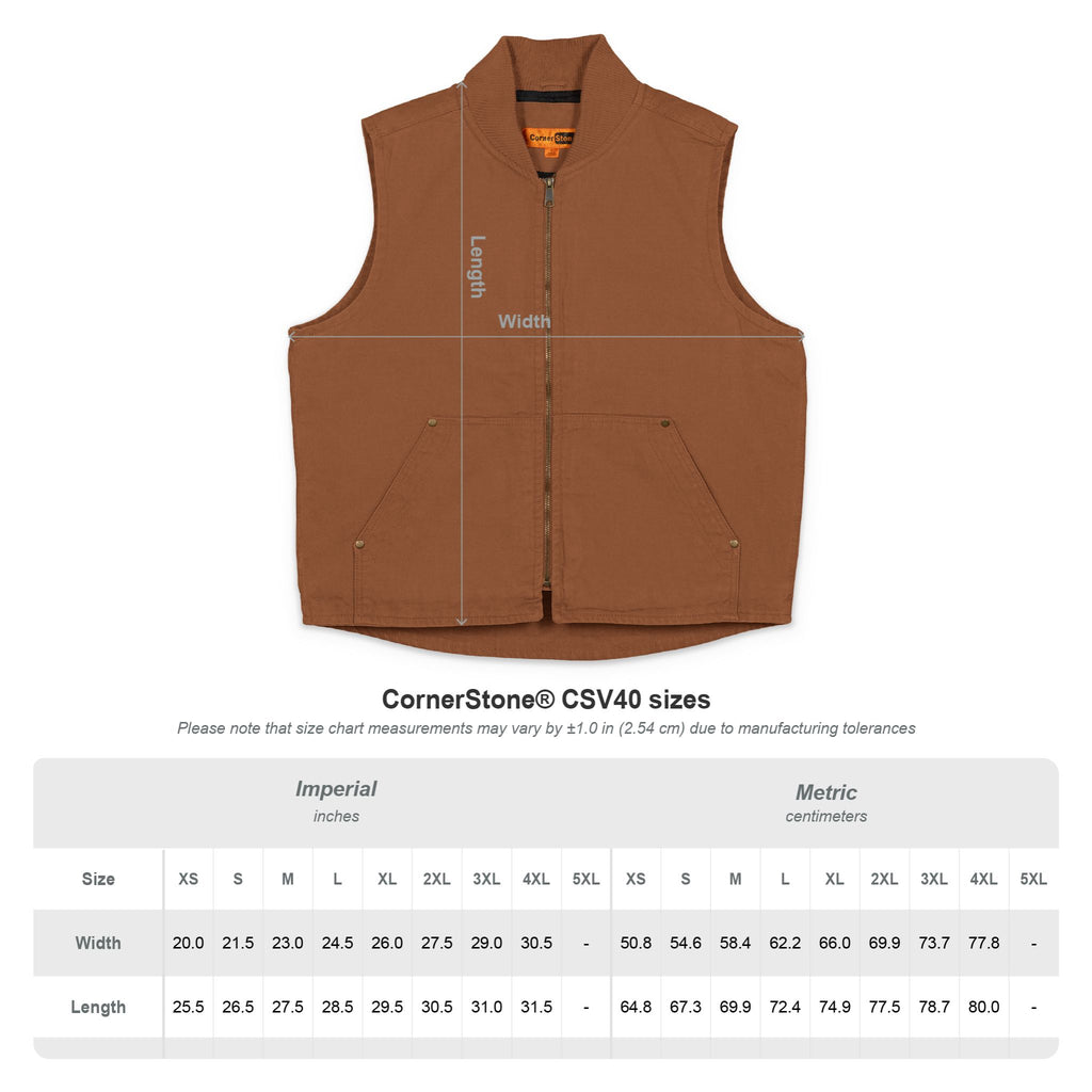 Washed Duck Cloth Work Vest – Embroidered Brown Utility Vest