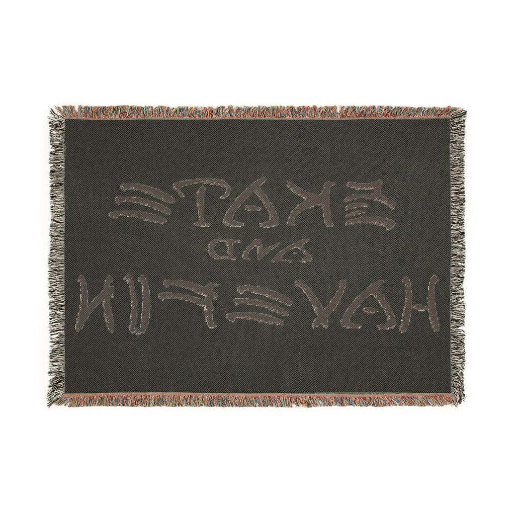 Skate and Have Fun Woven Blanket — Retro Skateboard Throw for Skaters & Teens
