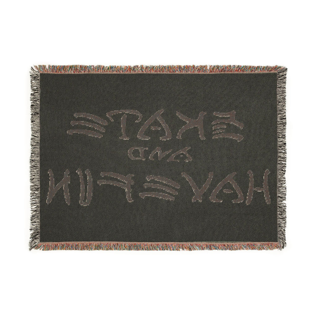 Skate and Have Fun Woven Blanket — Retro Skateboard Throw for Skaters & Teens