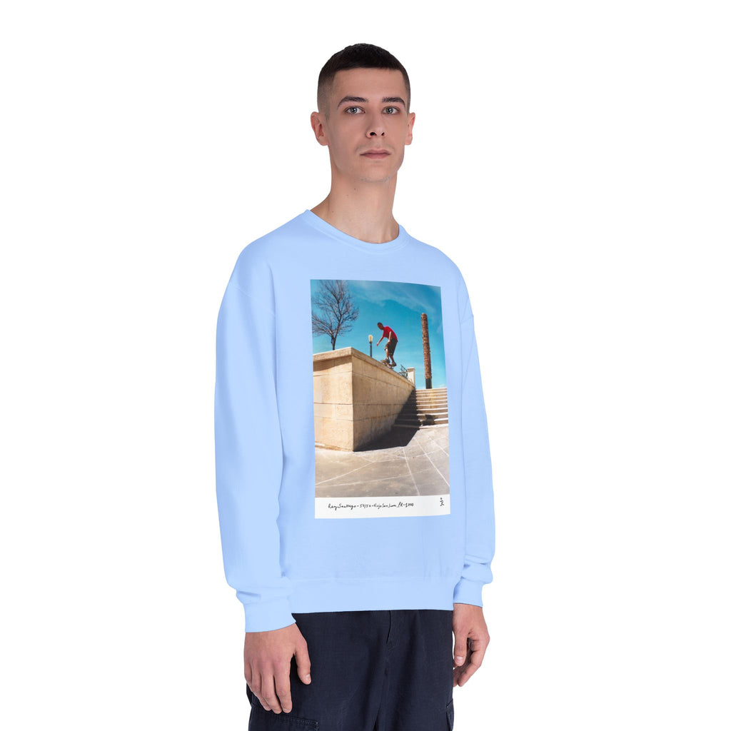 Skateboarding Photo Crewneck Sweatshirt — Urban Skateboarder Graphic