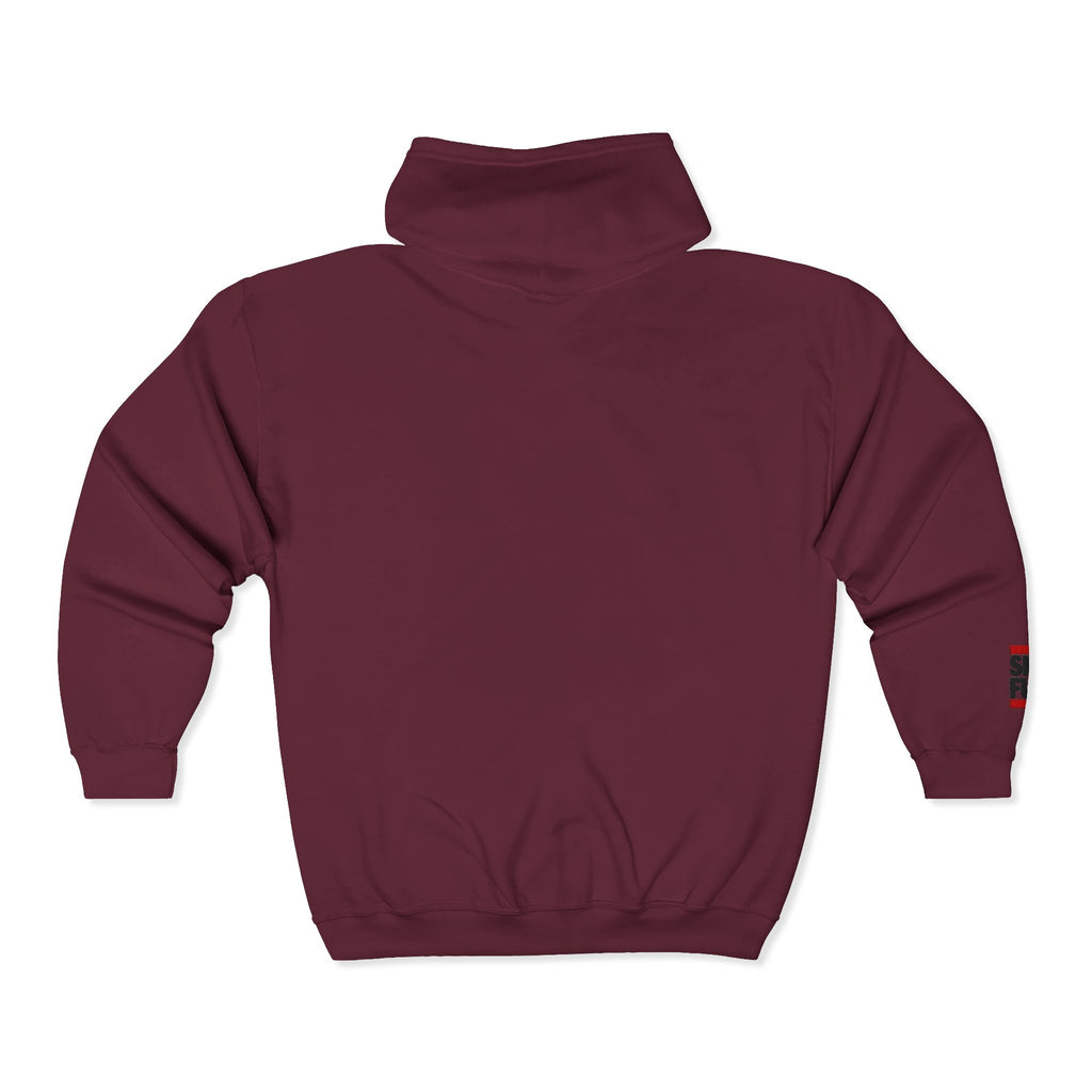 Skate Napkin Zip Hoodie — Minimal Skateboard Graphic Full-Zip Sweatshirt