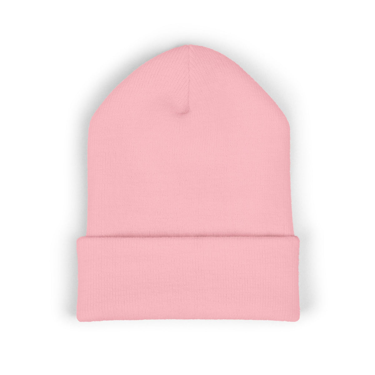 Embroidered Gold Badge Cuffed Beanie — Classic Winter Knit Hat