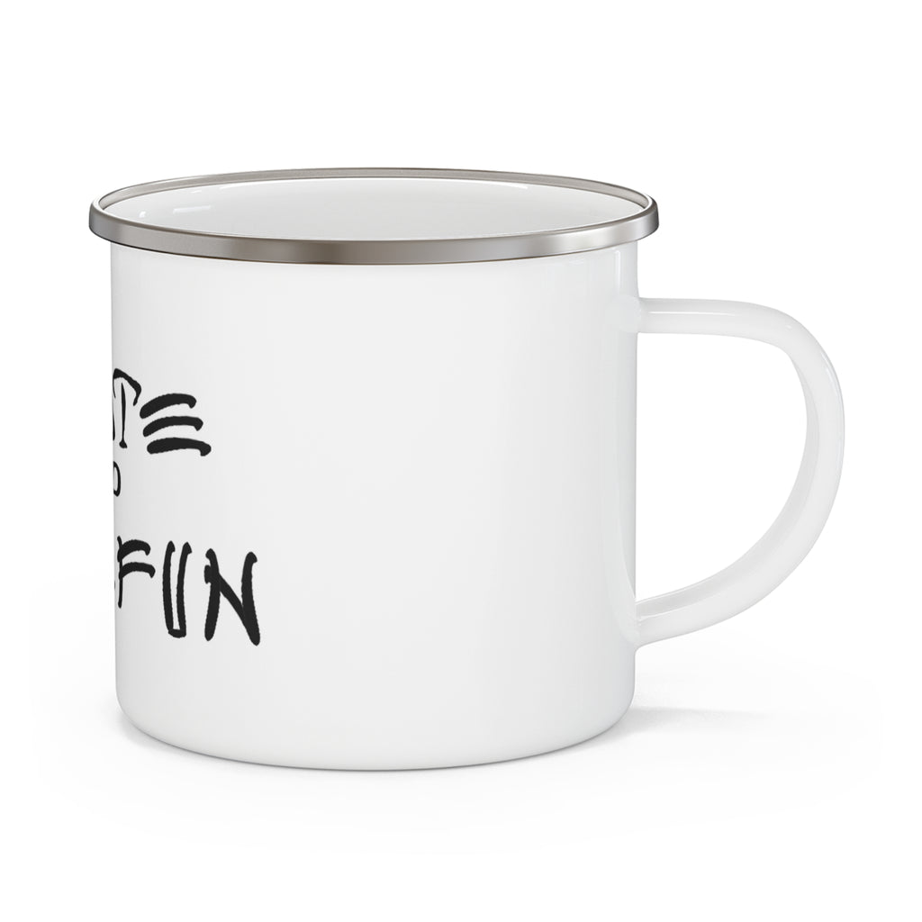 Enamel Camping Mug — "Skate and Have Fun" Retro Skateboard Coffee Cup