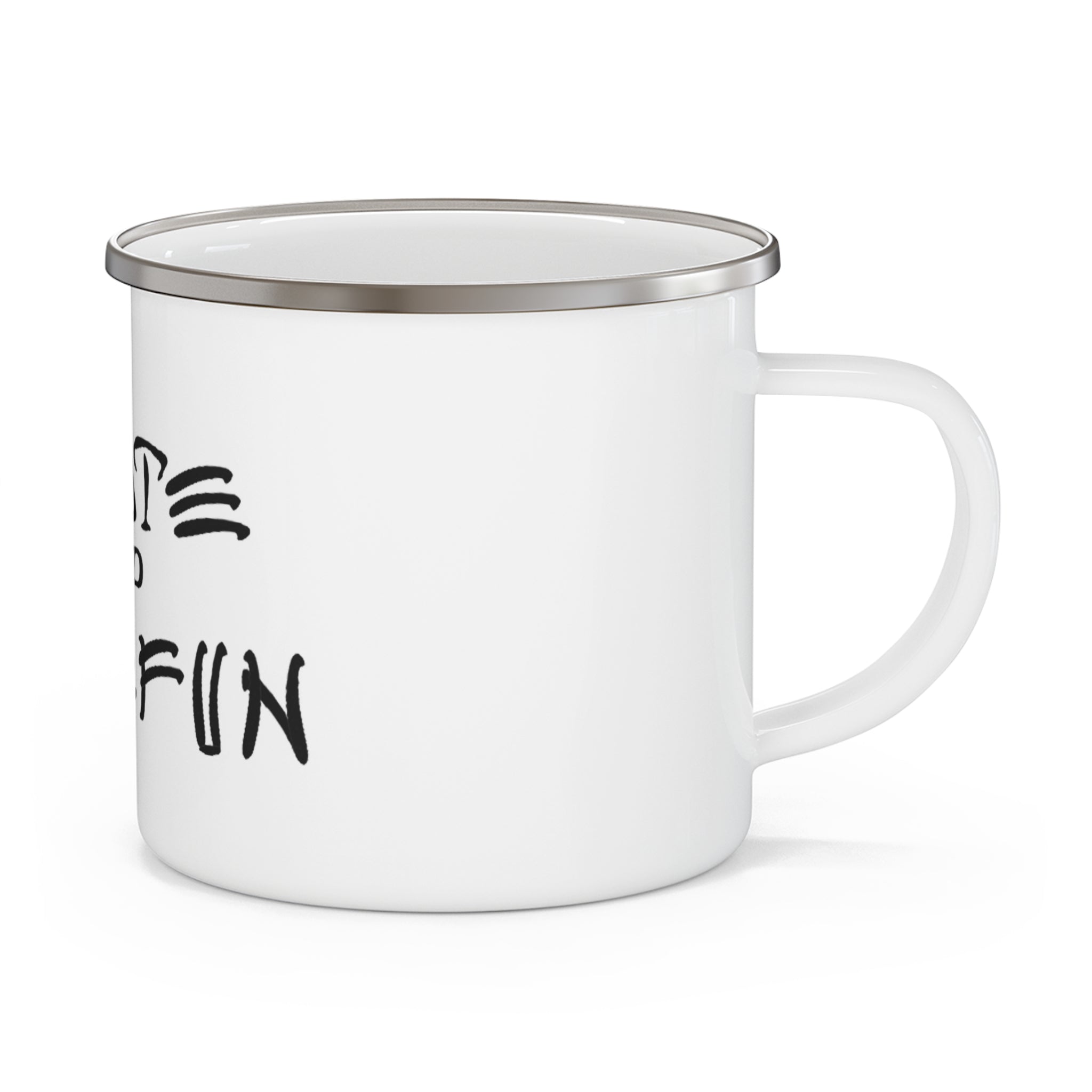 Enamel Camping Mug — "Skate and Have Fun" Retro Skateboard Coffee Cup