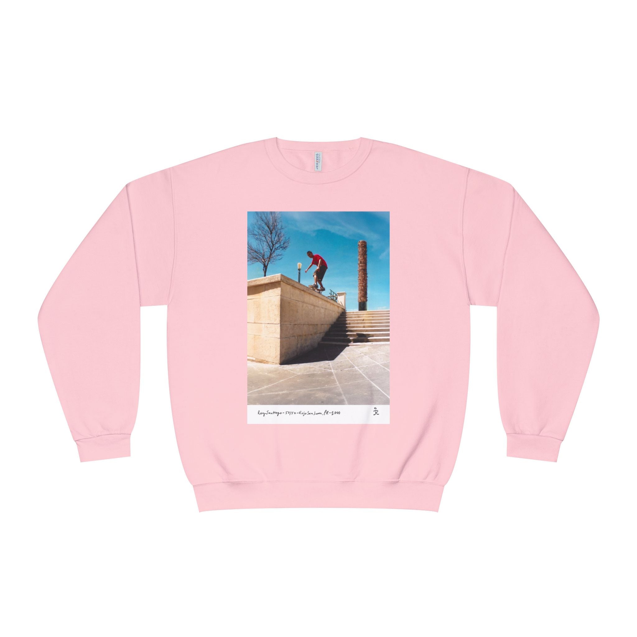 Skateboarding Photo Crewneck Sweatshirt — Urban Skateboarder Graphic