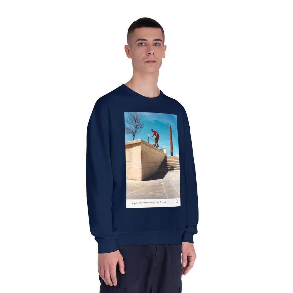 Skateboarding Photo Crewneck Sweatshirt — Urban Skateboarder Graphic