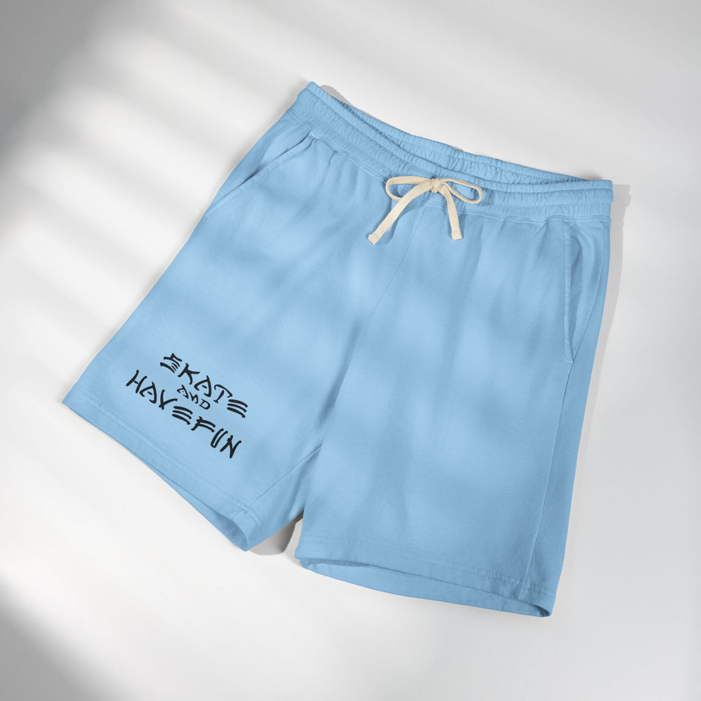 Skate and Have Fun Fleece Sweat Shorts — Garment-Dyed Lightweight Lounge Shorts